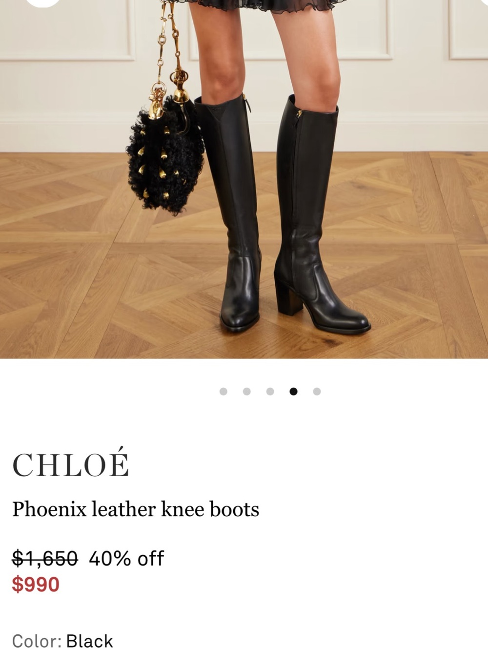 Chloé Black Phoenix Leather Knee Boots